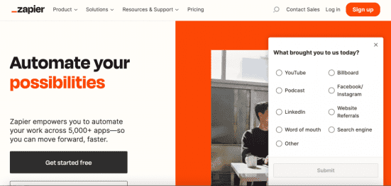 Zapier homepage