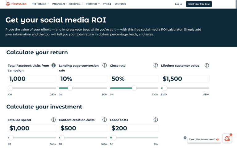 Hootsuite social ROI