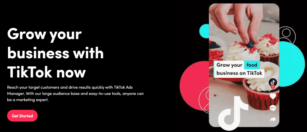 TikTok for Business B2B landing page