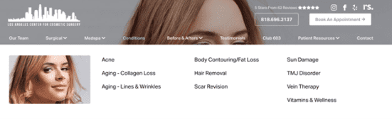 Plastic surgery conditions pages