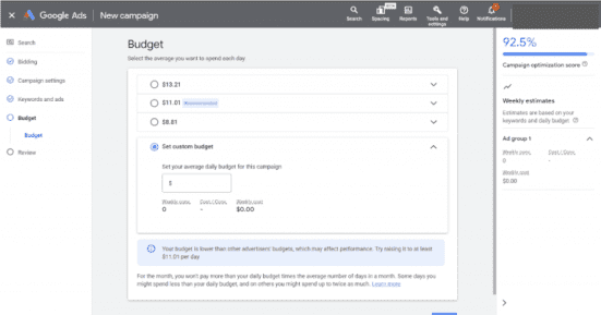 google ads screenshot